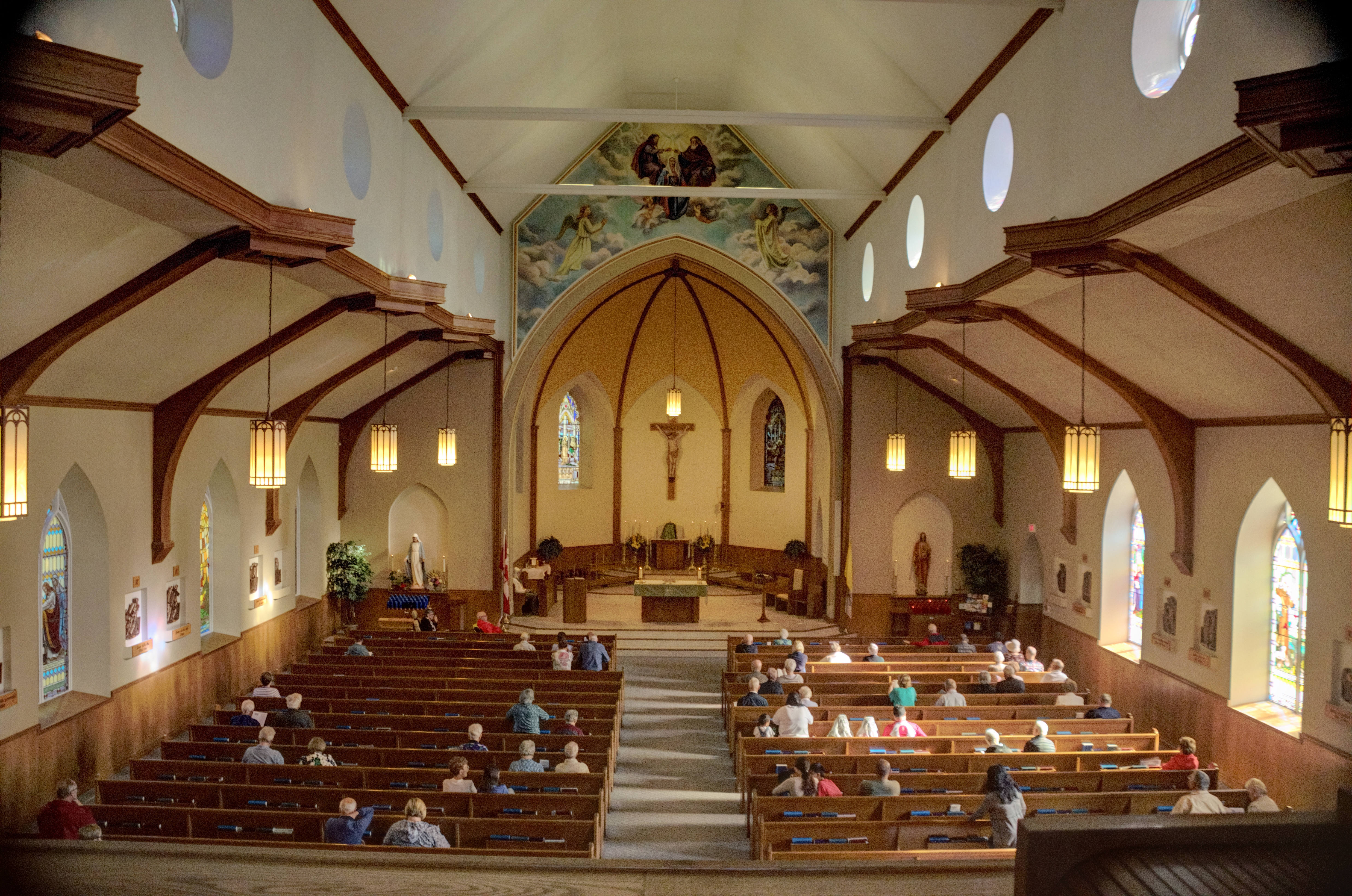 Image of St. Margaret's during Mass from the choir loft