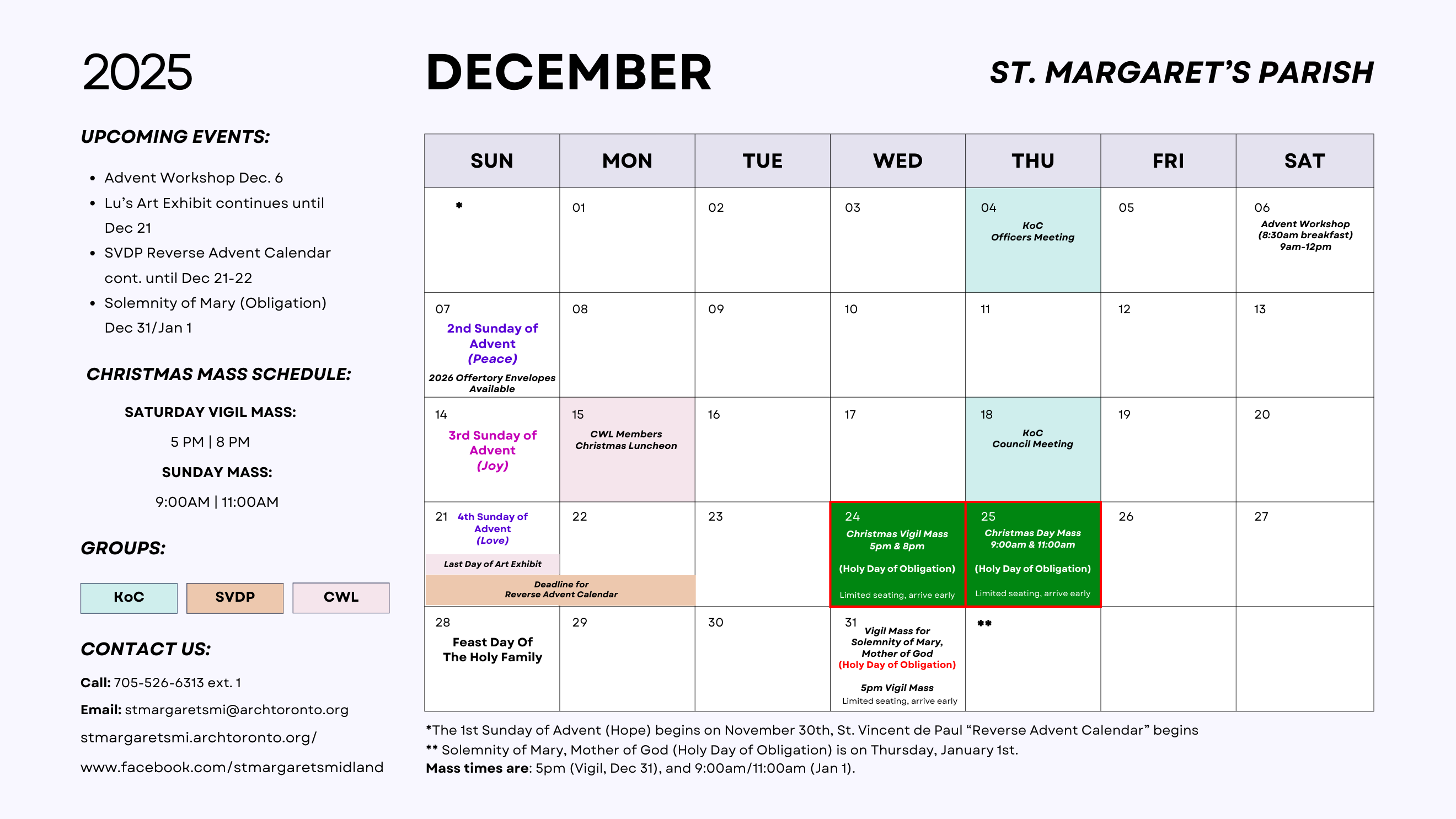 December 2025 Calendar